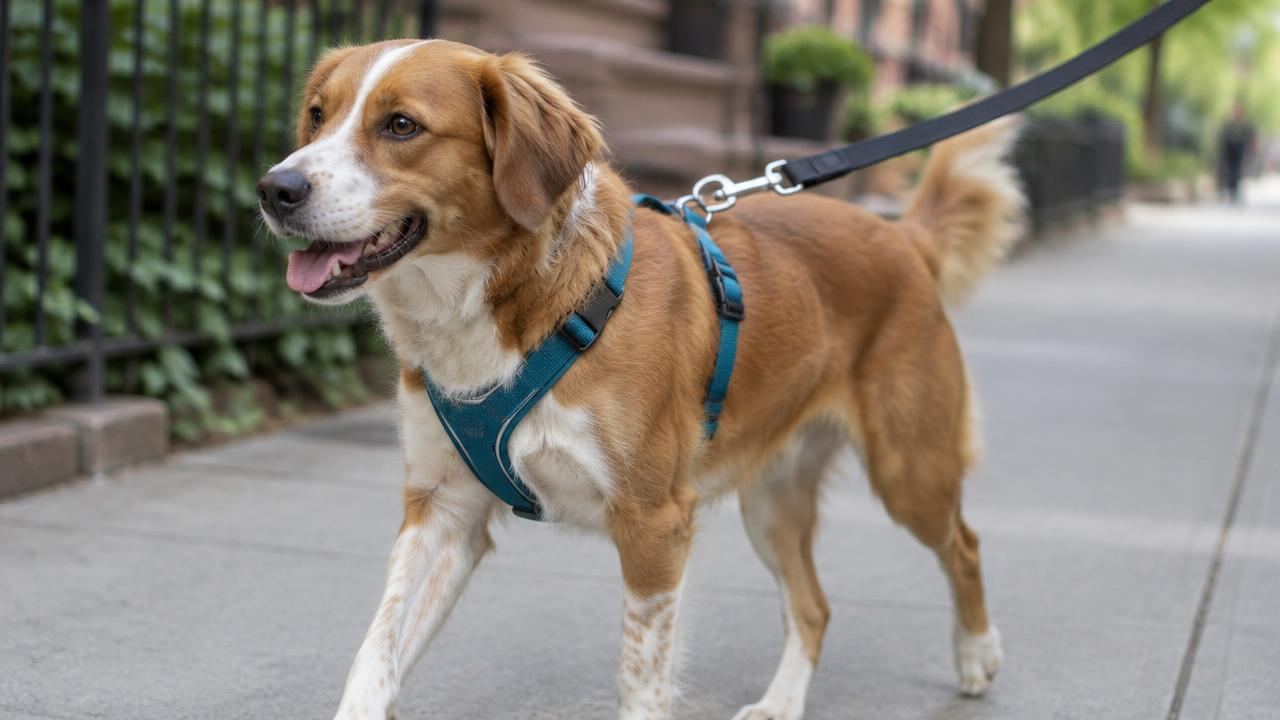Passeio com cão: guia, peitoral e conduta na rua